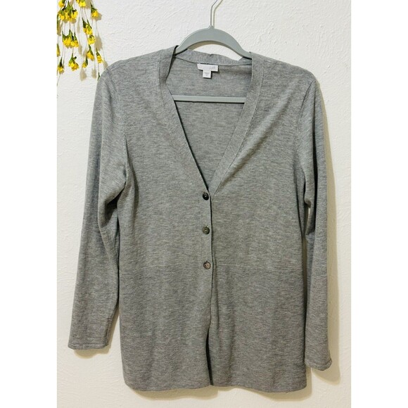 J Jill Women Size XS Gray Button Up Cardigan Essential Closet Staple Office - Picture 6 of 10